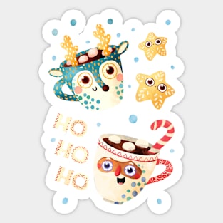 Santa Claus and Reindeer mugs Sticker